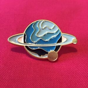 Blue Saturn Enamel Pin